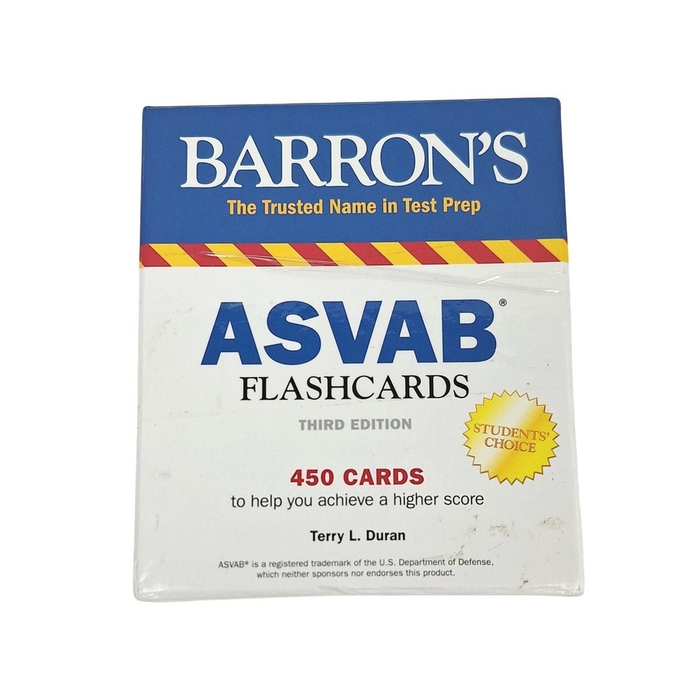 Barron's ASVAB Flashcards Third Edition 450 Cards Terry L Duran‎ 9781438078786